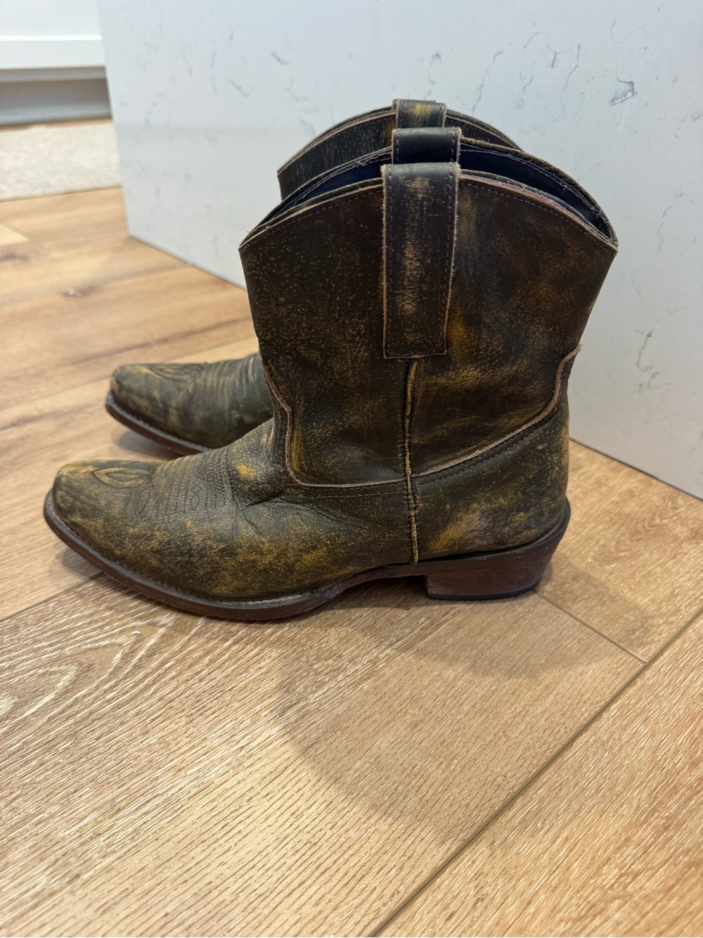 Roper Shoes Womens Size 8.5 Dusty Brown Leather Distressed Western Boot